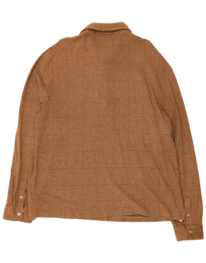 POLO RALPH LAUREN Camicia pullover da uomo in flanella XL in cotone a quadri marrone