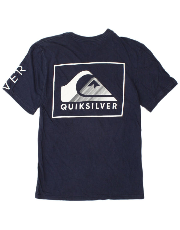 QUIKSILVER T-shirt grafica da uomo con vestibilità regolare, piccola, in cotone blu navy