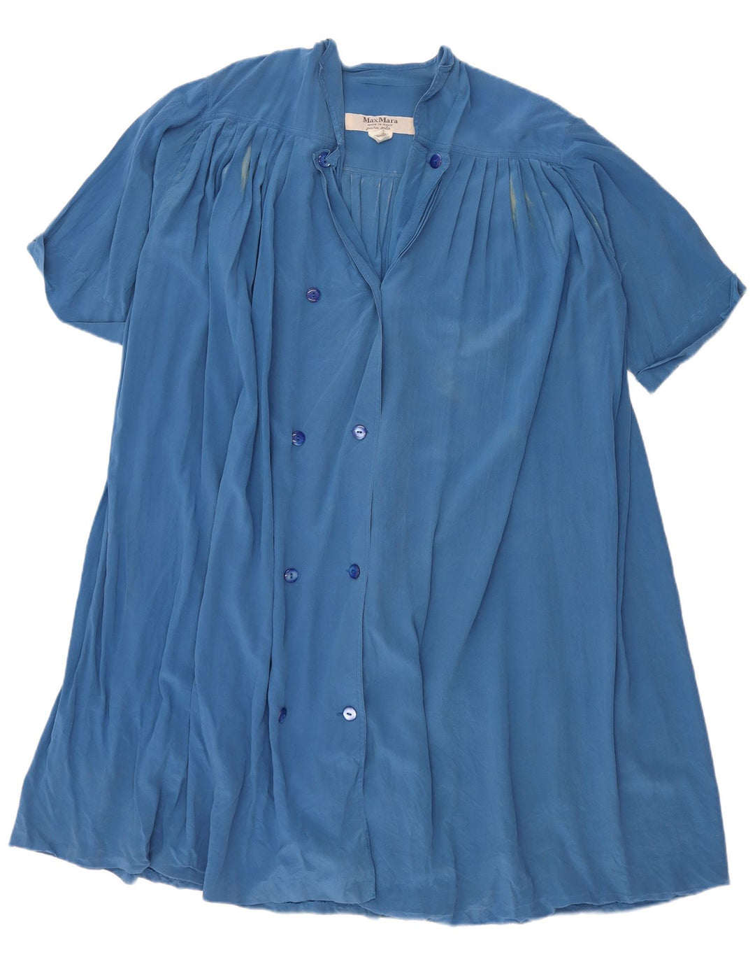 MAX MARA Abito camicia oversize a maniche corte da donna UK 12 Blu medio