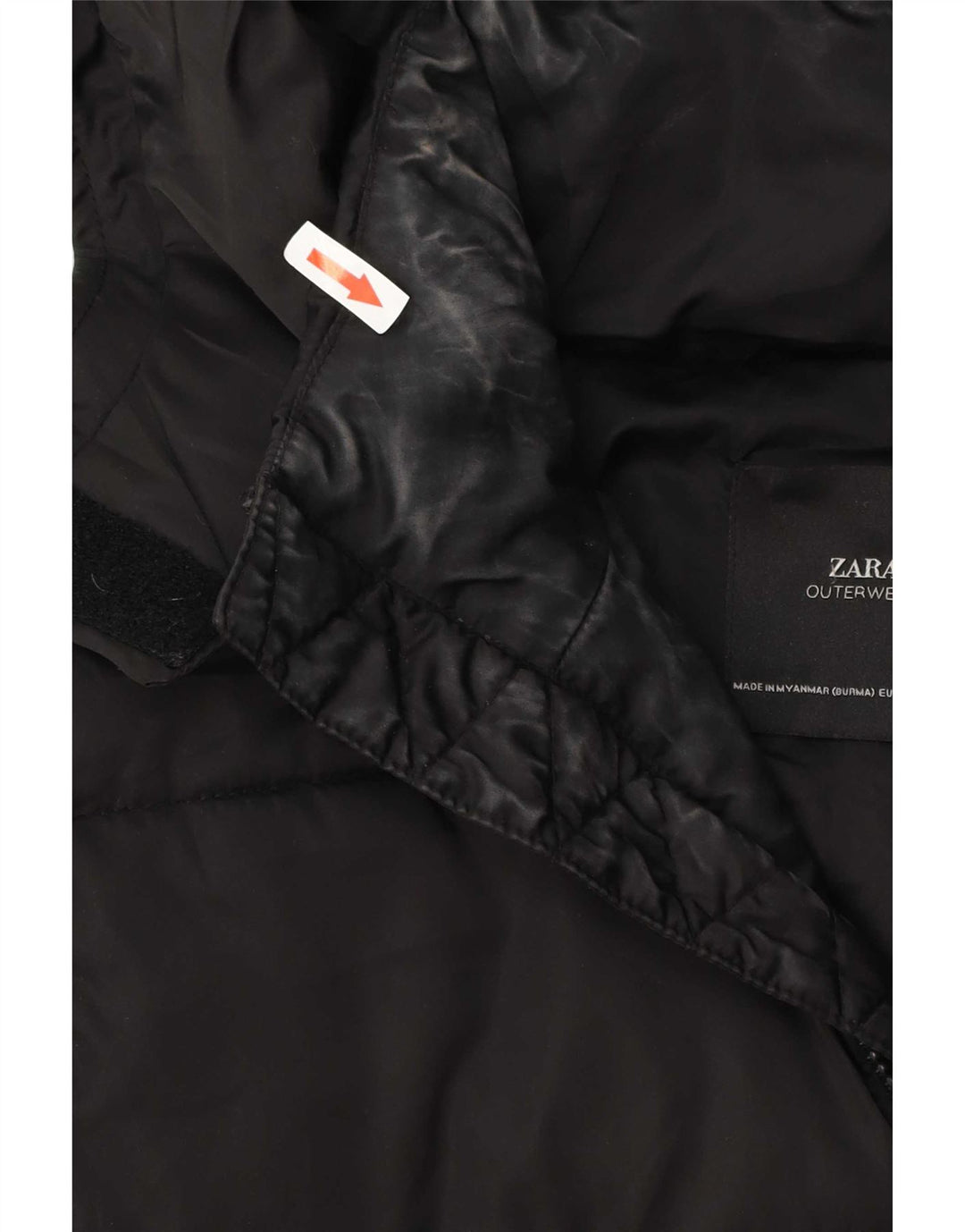 Giacca anorak imbottita oversize con cappuccio da donna Zara UK 10 piccola nera