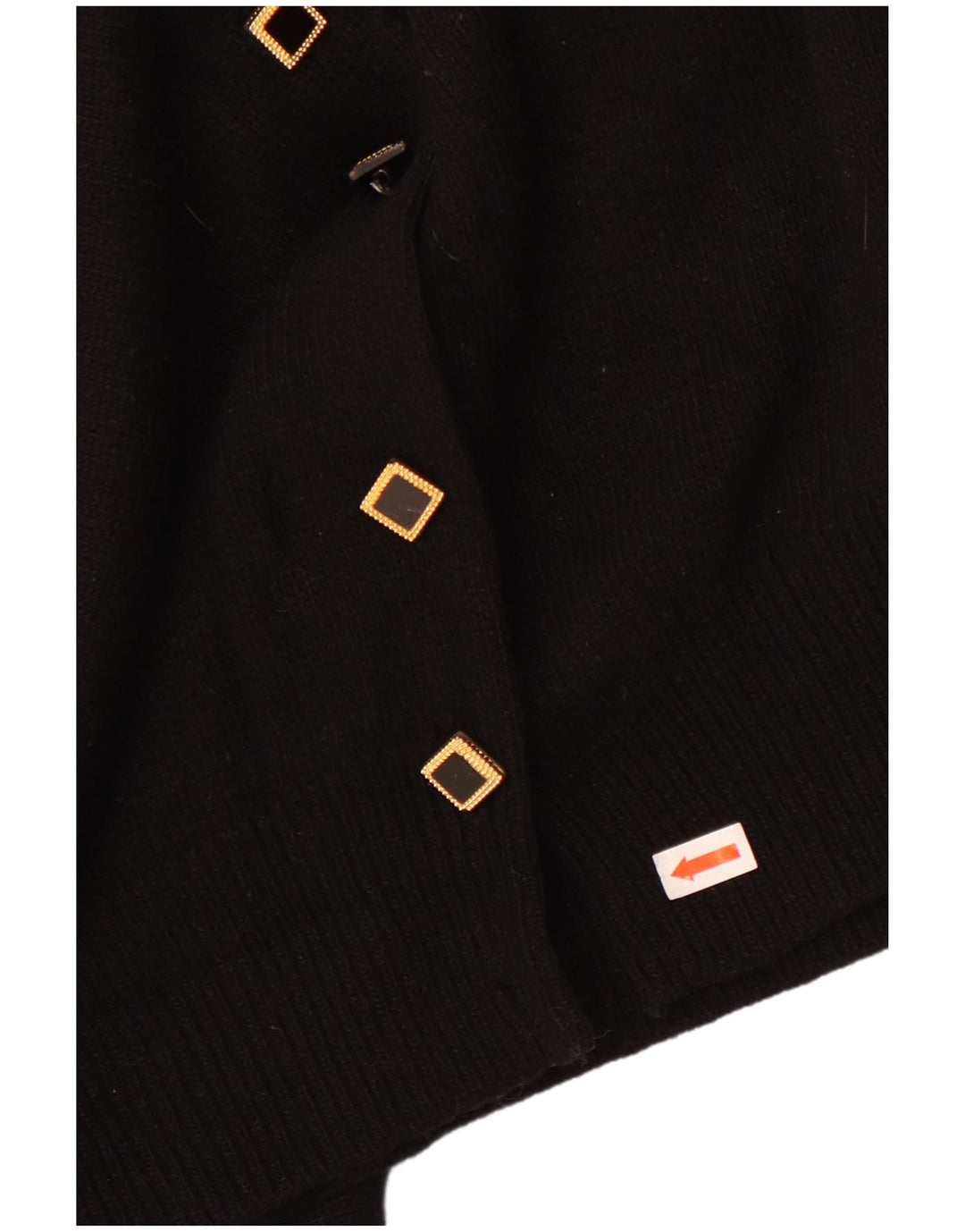 Maglione cardigan da donna vintage UK 16 grande nero