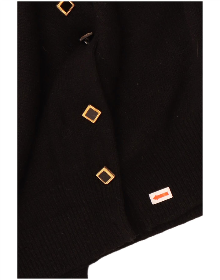 Maglione cardigan da donna vintage UK 16 grande nero