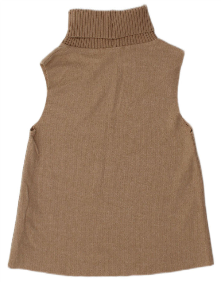 Canotta canotta da donna Zara UK 10 piccola in cotone marrone
