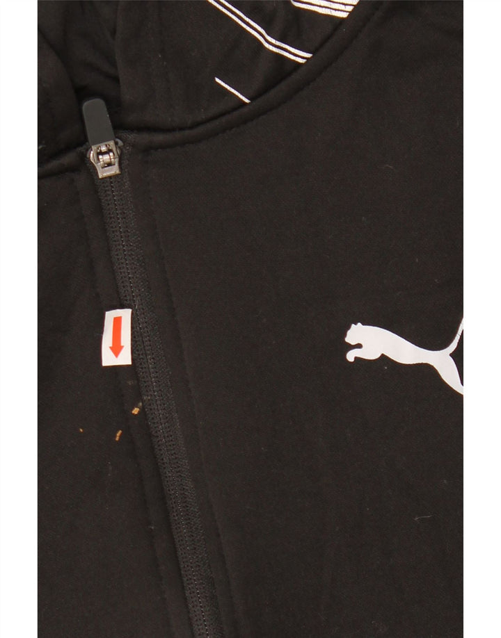 Felpa con cappuccio e zip grafica PUMA per ragazzi 10-11 anni, poliestere nero medio