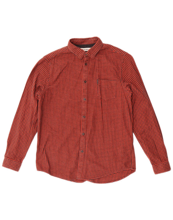 Camicia da uomo in flanella Ben Sherman grande cotone pied de poule rosso