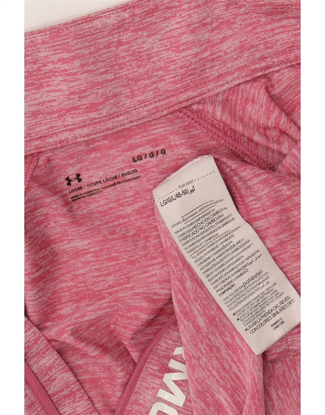Under Armour - Maglietta da donna con grafica pullover, taglia UK 14, grande, rosa screziato