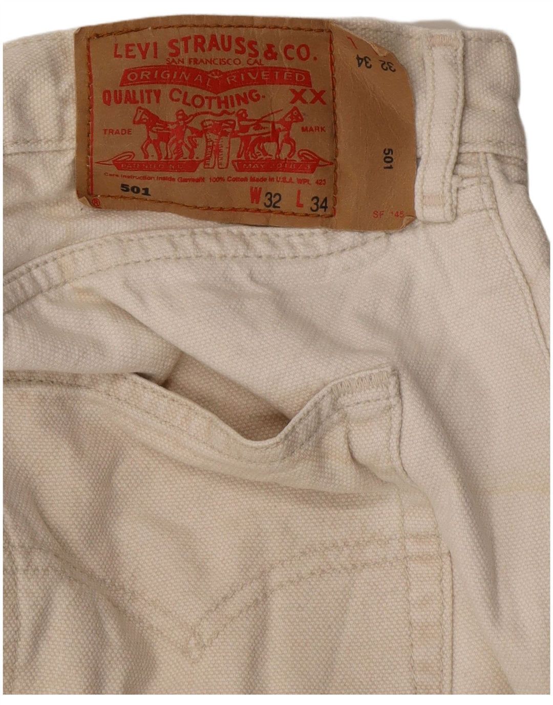 LEVI'S Pantaloni casual dritti da uomo 501 W32 L30 bianchi