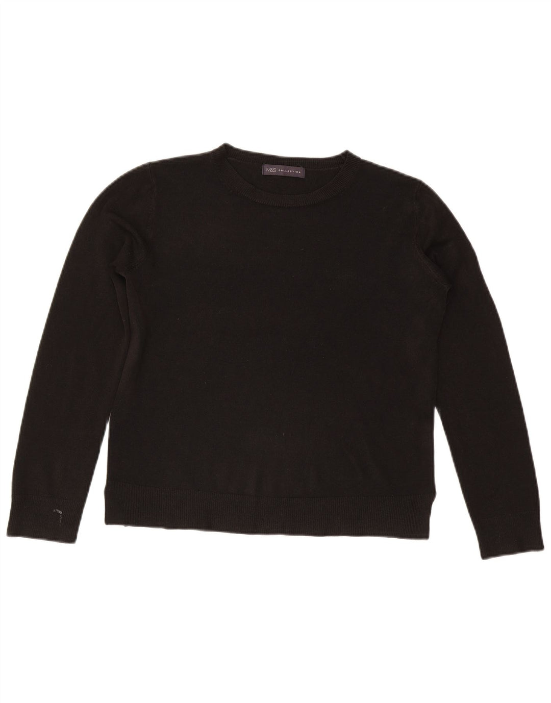 Maglione maglione girocollo da donna Marks & Spencer UK 14 acrilico nero medio