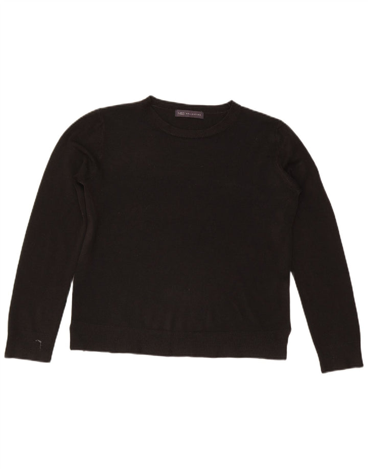 Maglione maglione girocollo da donna Marks & Spencer UK 14 acrilico nero medio
