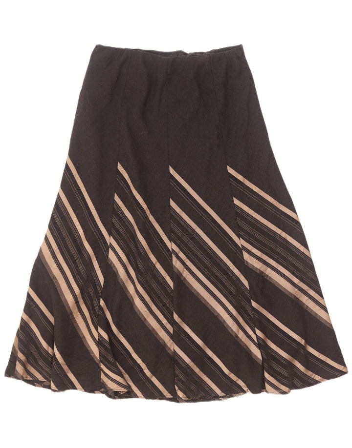 Gonna a trapezio da donna Marks & Spencer UK 14 media W30 blu navy a righe