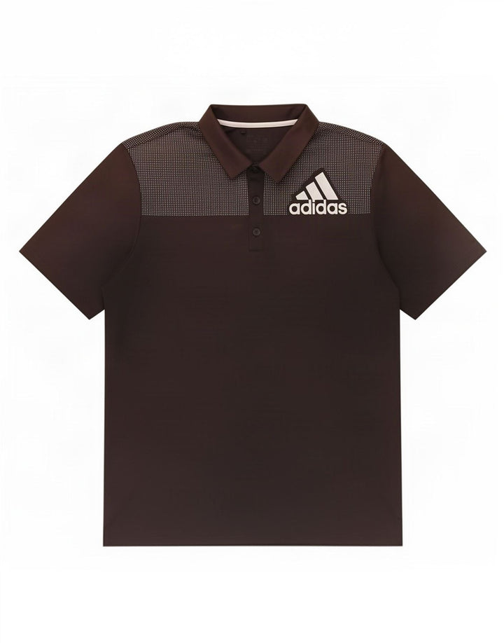 Polo Adidas da uomo in poliestere color block medio nero