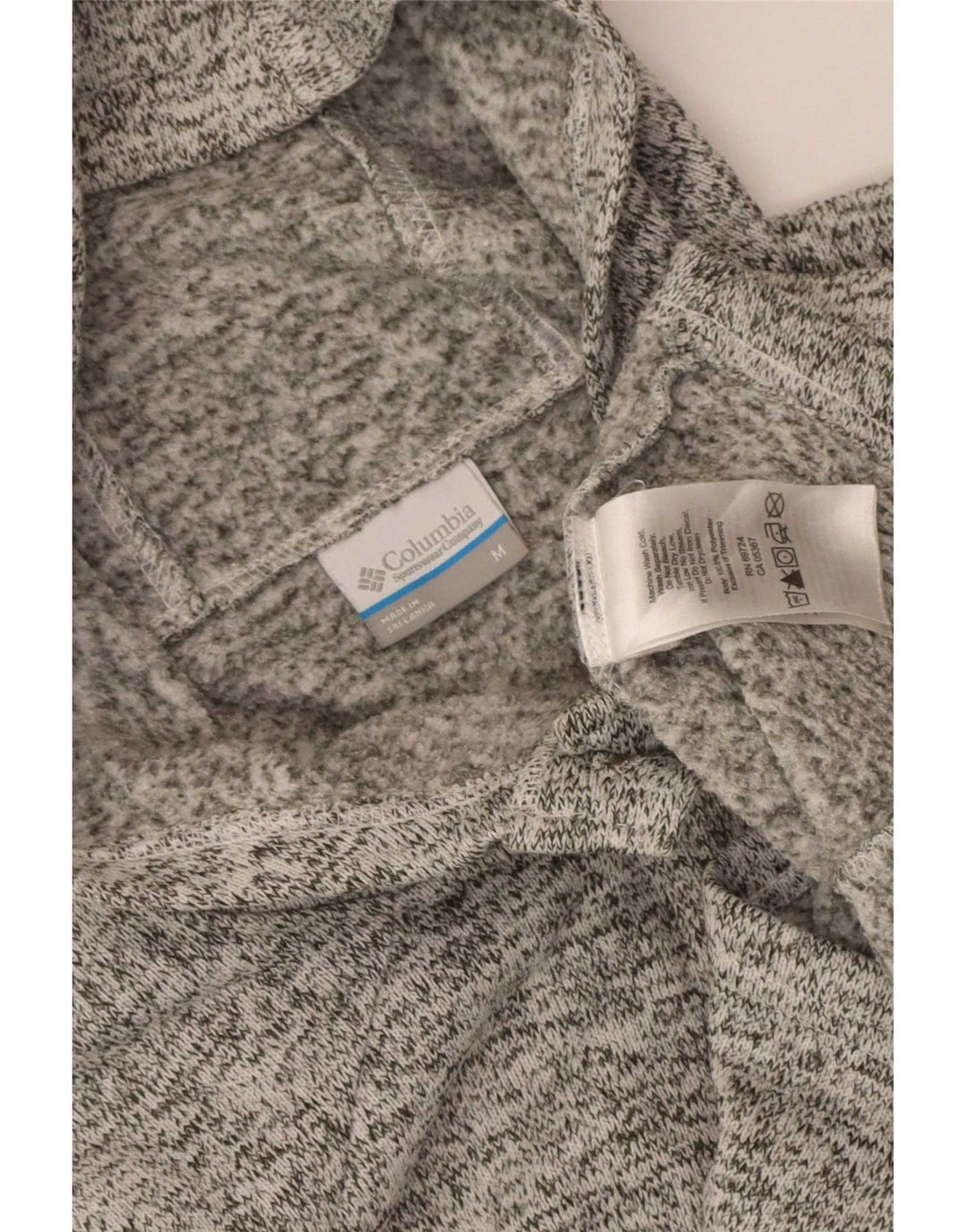 Maglione da donna Columbia con cappuccio e collo a bottoni UK 14 Grigio medio chiazzato