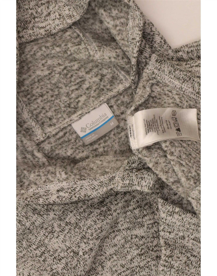 Maglione da donna Columbia con cappuccio e collo a bottoni UK 14 Grigio medio chiazzato