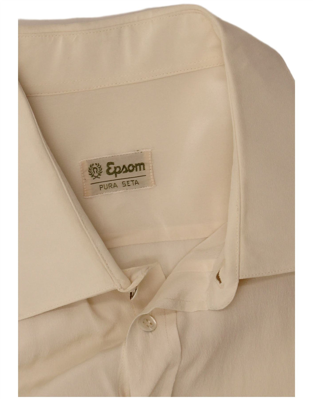 Camicia da uomo Epsom in seta bianco sporco medio