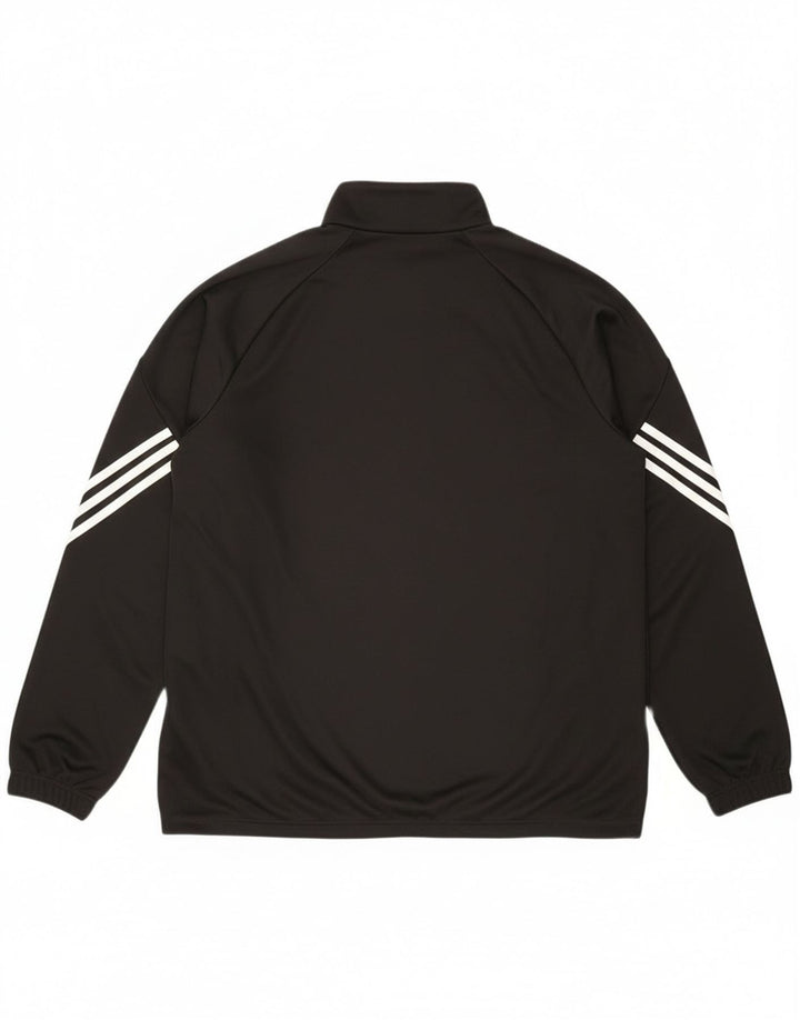 Adidas Uomo Climalite Zip Neck Pullover Tuta Top XL Poliestere Nero