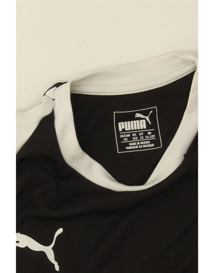 PUMA Boys T-Shirt Top 11-12 Years Black Colourblock