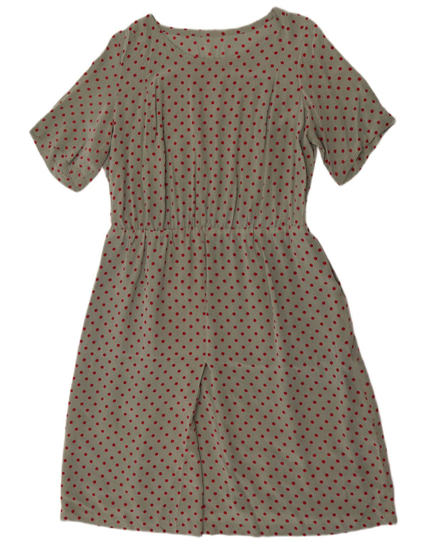 Abito a trapezio vintage da donna UK 18 XL verde maculato