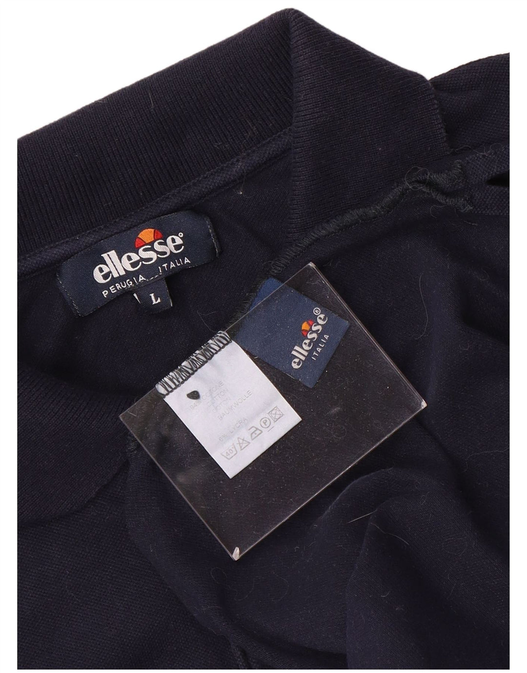 Polo da uomo ELLESSE Large in cotone blu navy
