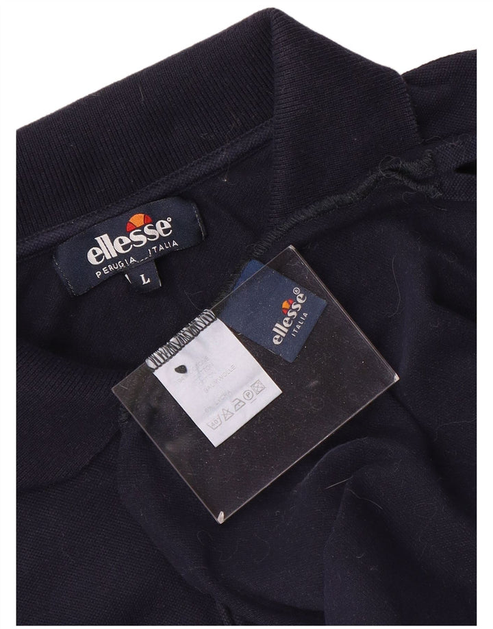 Polo da uomo ELLESSE Large in cotone blu navy