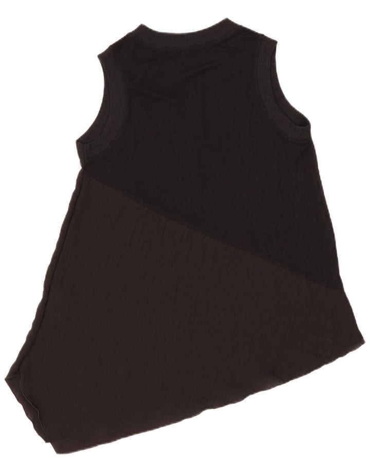Top Tunica Asimmetrica Senza Maniche da Donna ZARA UK 12 Medium Nero Colorblock