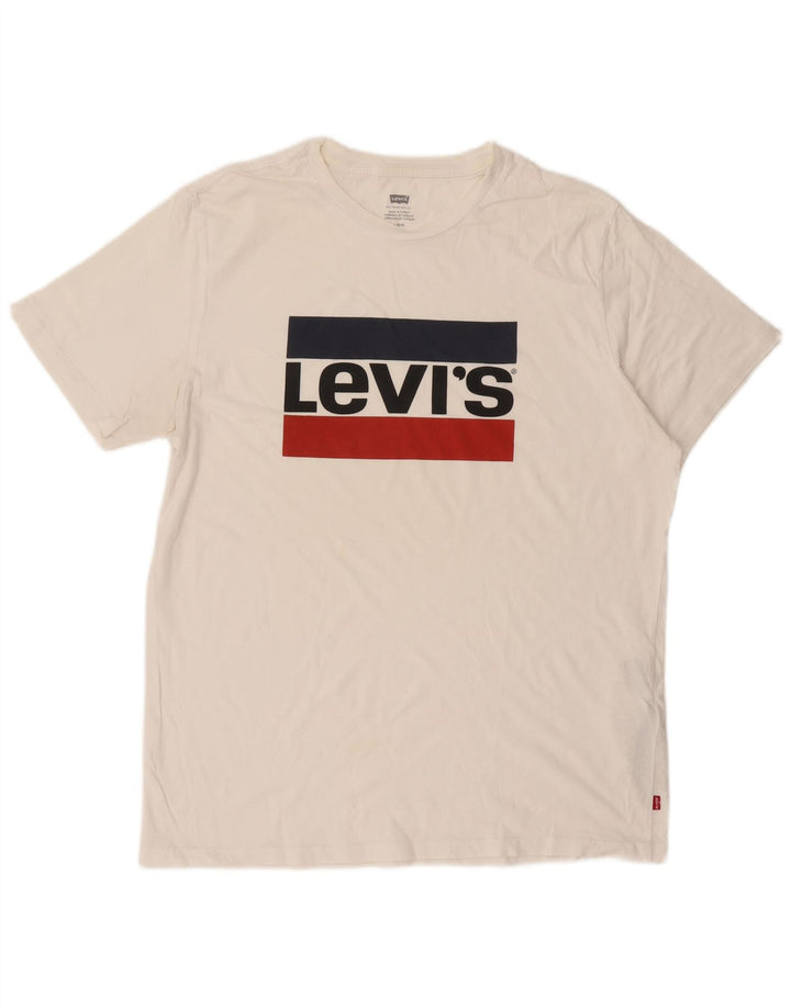 T-shirt grafica da uomo LEVI'S Top grande in cotone bianco