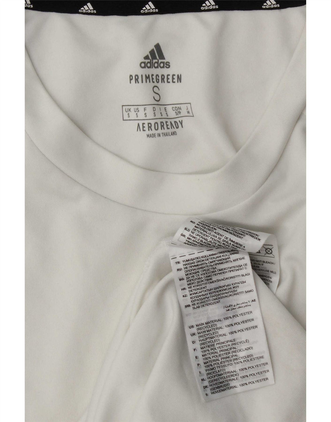 T-shirt Adidas Aeroready da uomo, piccola, in poliestere color block bianco