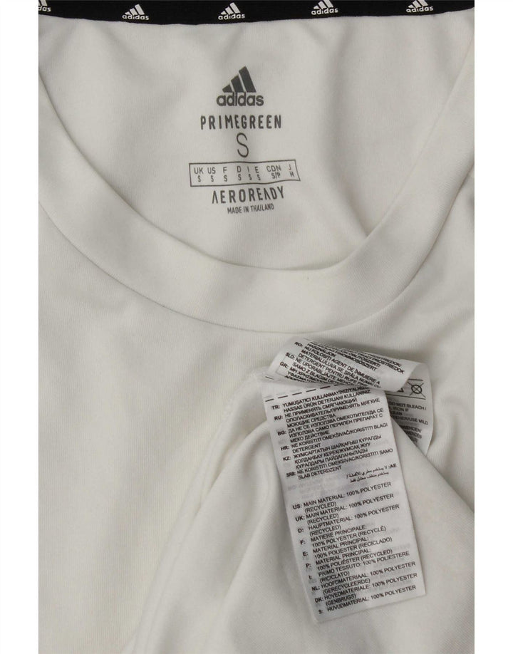T-shirt Adidas Aeroready da uomo, piccola, in poliestere color block bianco