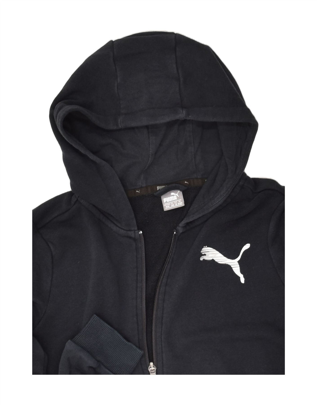 PUMA Boys Graphic Zip Hoodie Sweater 9-10 Years Black Cotton | Vintage Puma | Thrift | Second-Hand Puma | Used Clothing | Messina Hembry 