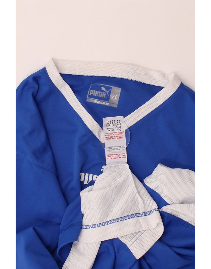 PUMA Mens Top Long Sleeve XL Blue Colourblock Polyester Vintage Puma and Second-Hand Puma from Messina Hembry 