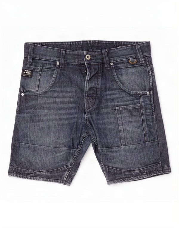 Pantaloncini di jeans da uomo Jack & Jones grandi W34 blu navy