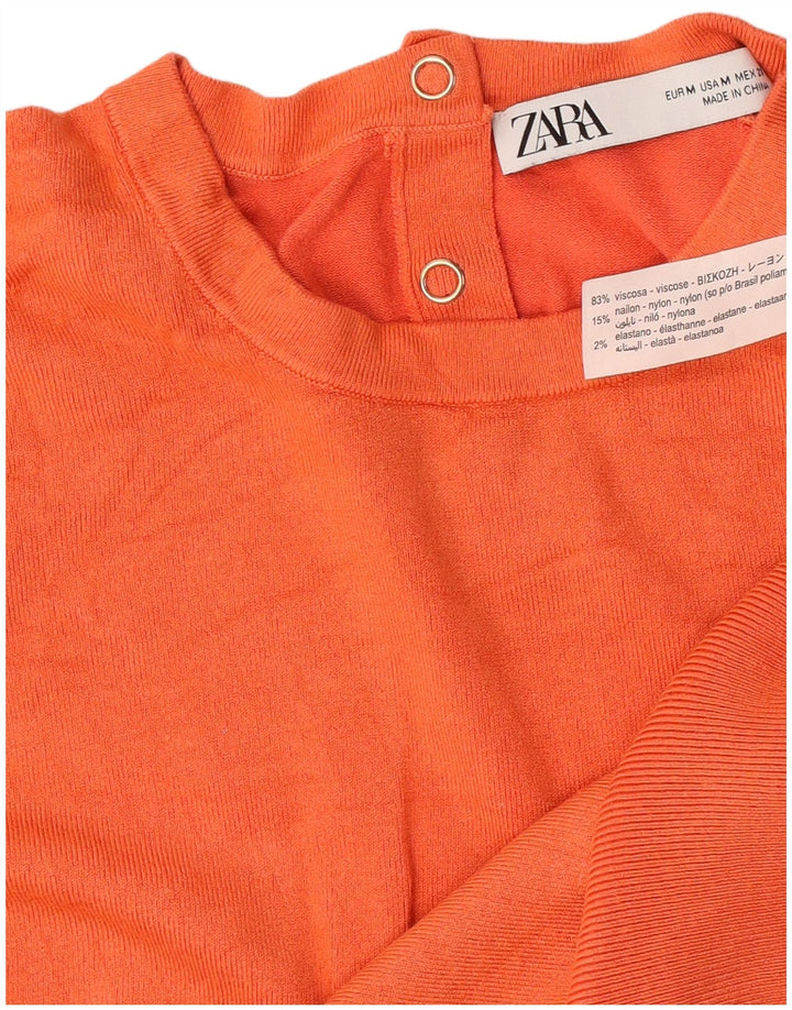 Canotta da donna Zara UK 14 Viscosa arancione medio