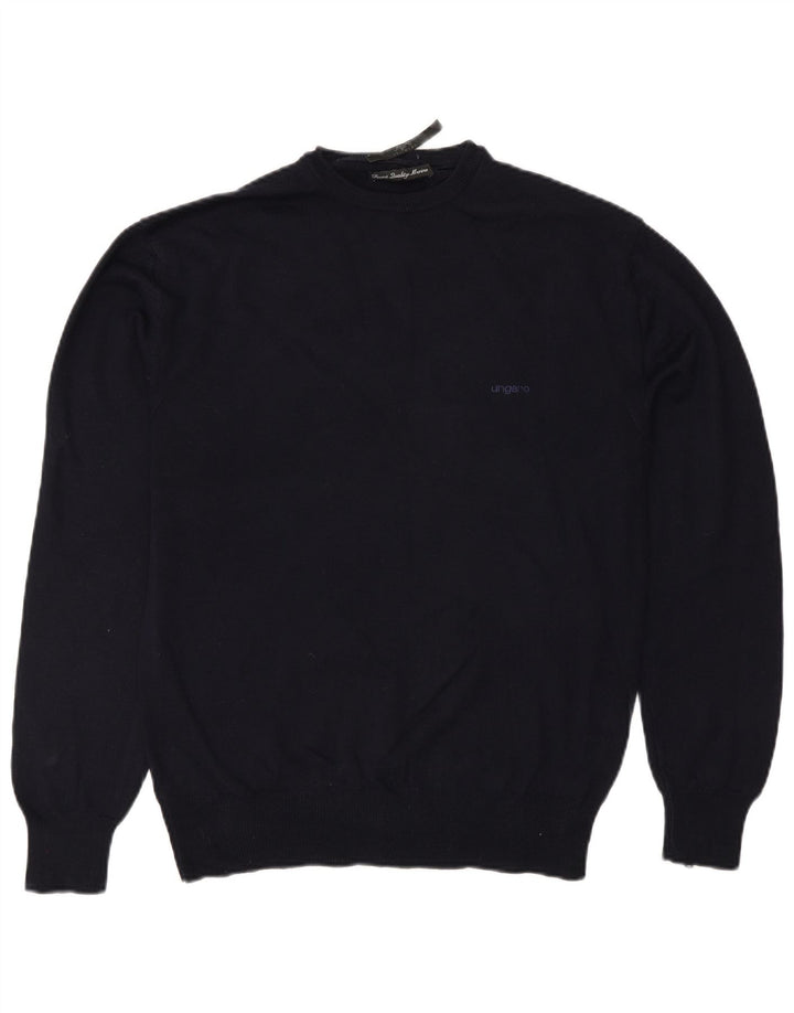 Maglione Maglione Girocollo Uomo Ungaro IT 48 Small Blu Navy Lana