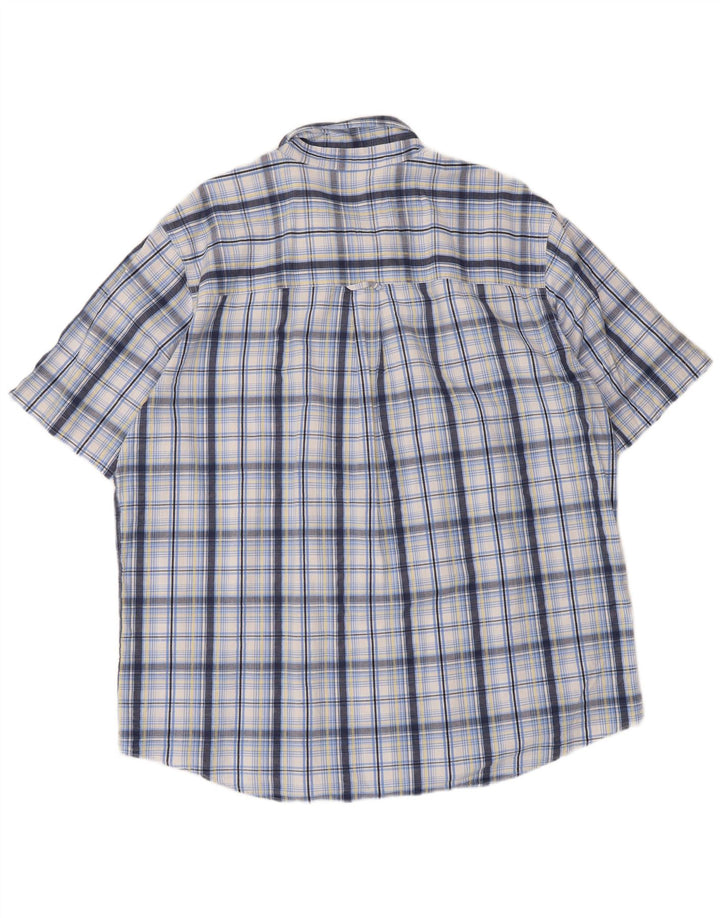 Camicia a maniche corte da uomo Chaps XL in cotone a quadri blu