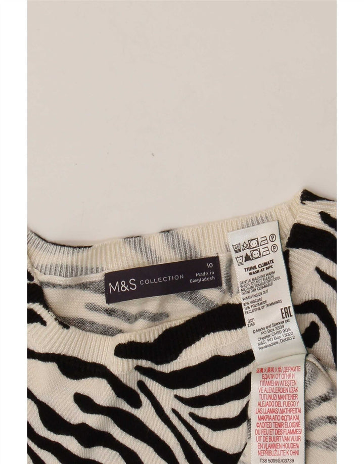 Maglione maglione girocollo da donna Marks & Spencer UK 10 piccolo nero