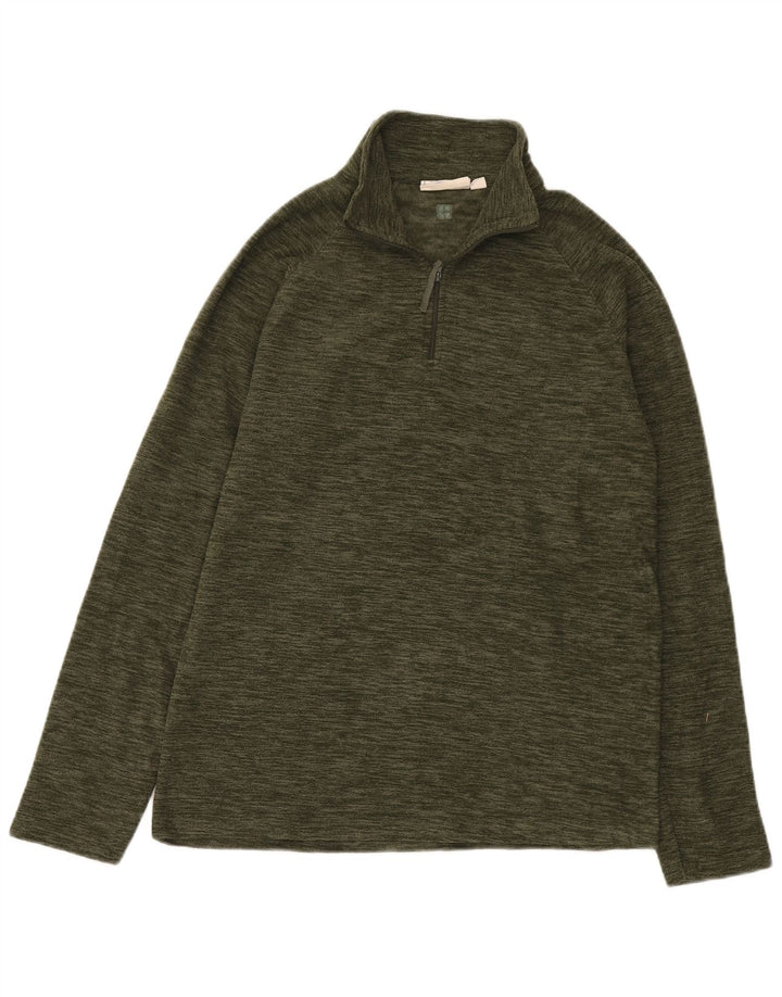 Mountain Warehouse Maglione in pile da uomo con zip e collo piccolo color kaki