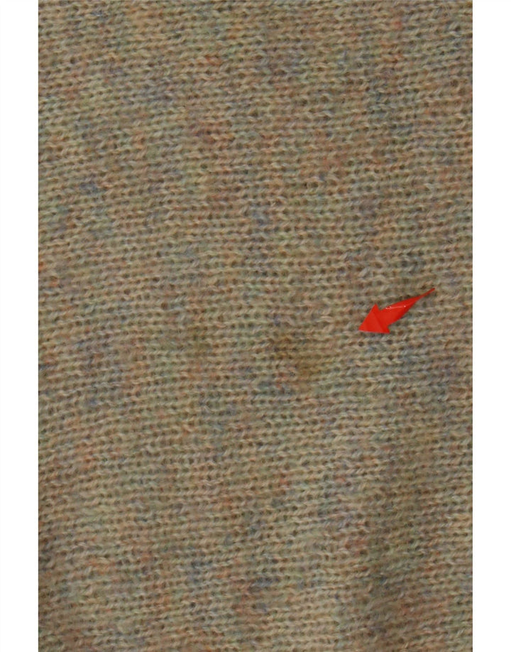 Maglione maglione con scollo a barca da donna VINTAGE UK 14 Grande chiazzato multicolore