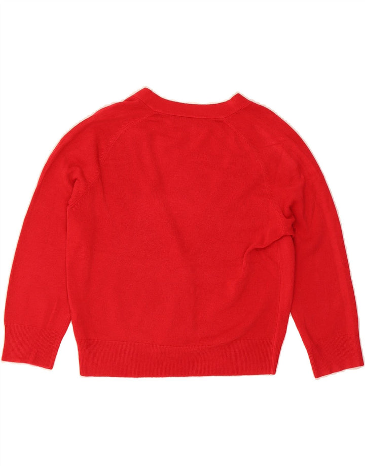 MARKS & SPENCER Womens Cardigan Sweater UK 12 Medium Red Acrylic Vintage Marks & Spencer and Second-Hand Marks & Spencer from Messina Hembry 