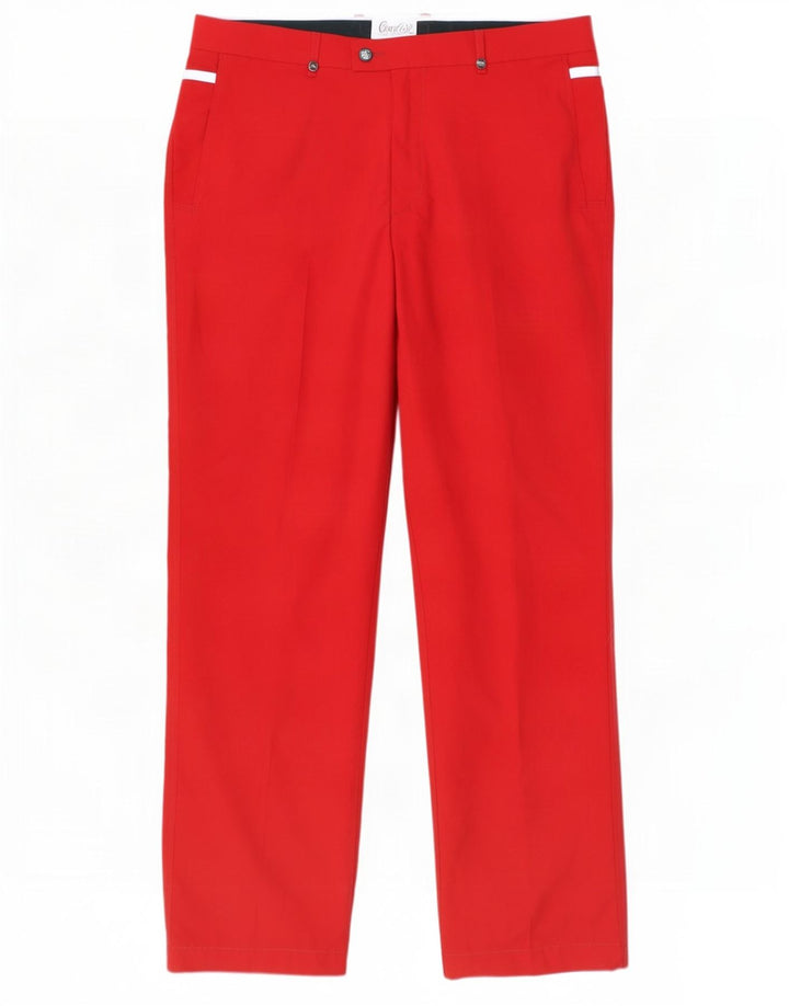 Pantaloni da abito dritti da uomo Kartel W38 L33 poliestere rosso
