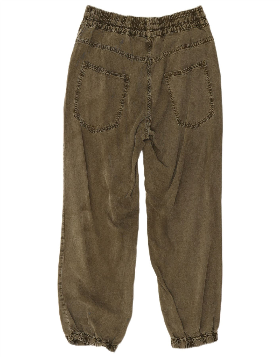 Jeans corti da donna Zara Joggers piccoli W26 L25 viscosa kaki