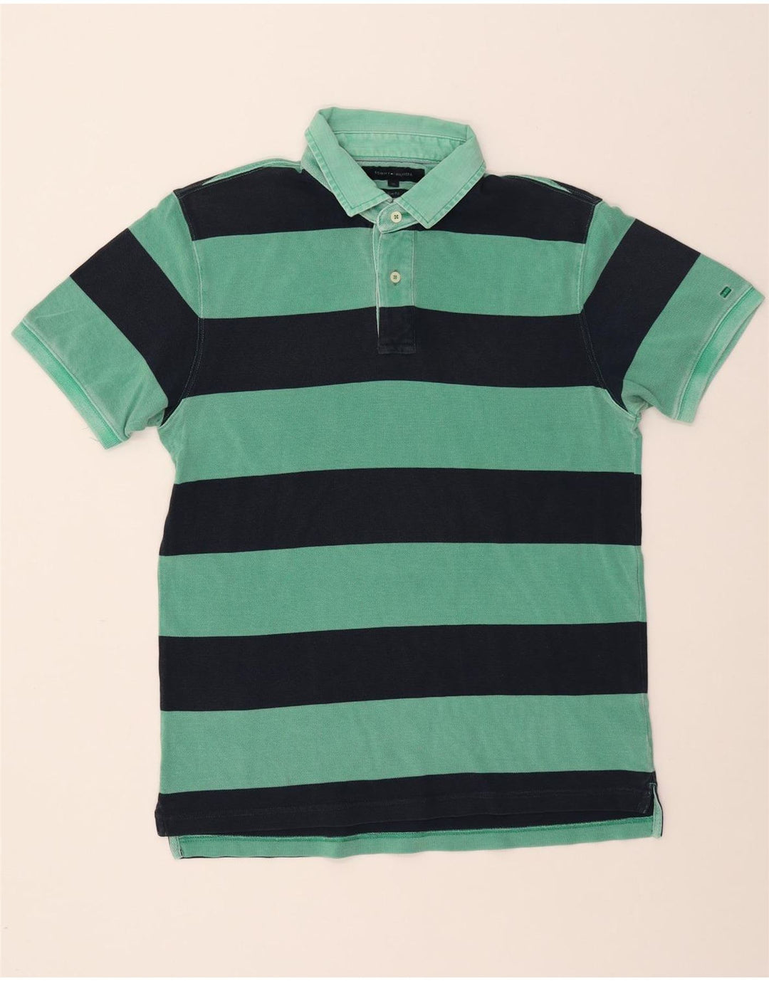 TOMMY HILFIGER Polo da uomo slim fit XL in cotone a righe verdi