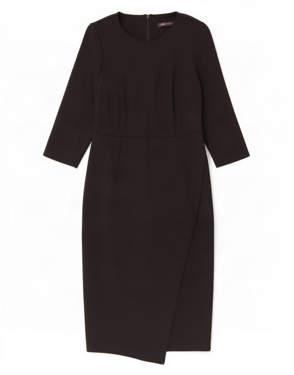Abito lungo da donna Marks & Spencer con maniche a 3/4 UK 12 Viscosa nera media