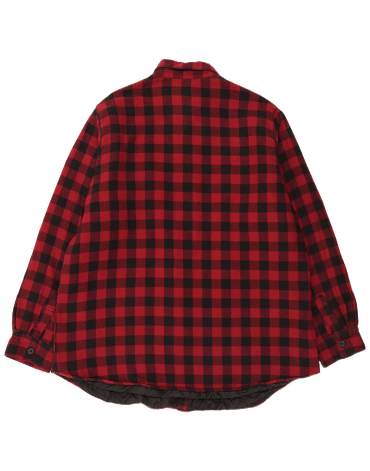 Camicia EMP da uomo in flanella da boscaiolo 2XL in cotone a quadretti rosso
