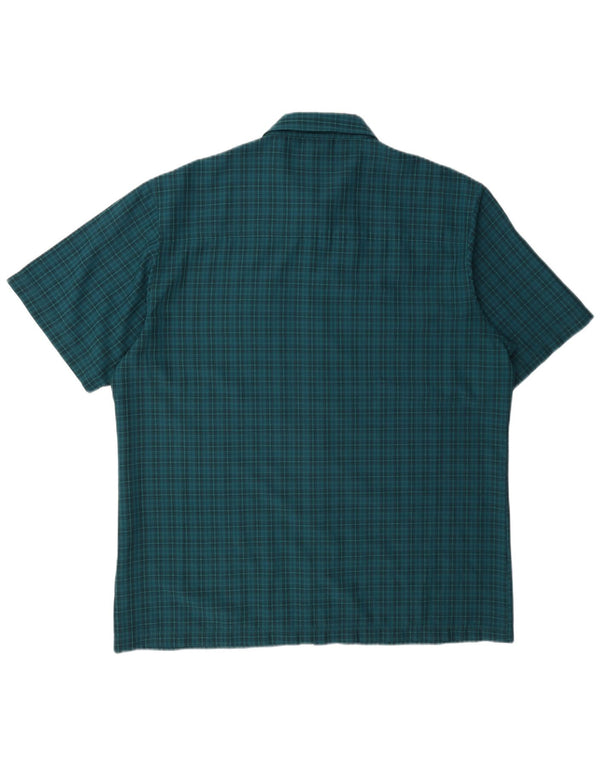 Camicia da uomo a maniche corte con vestibilità regolare Jack Wolfskin UK 44/46 XL a quadri verdi