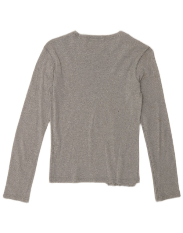 Ralph Lauren Top da donna a maniche lunghe UK 4 XS Grigio Cotone