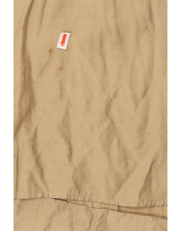 Camicia pullover a maniche corte vintage da uomo grande in cotone beige
