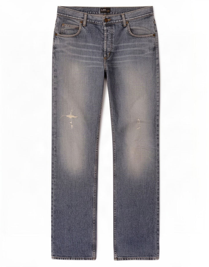 Jeans dritti invecchiati Lee Seattle da uomo W34 L36 Blu