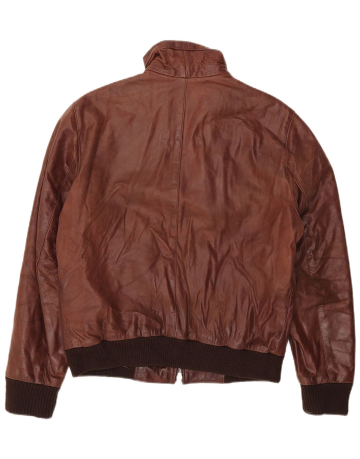 Giacca in pelle vintage da uomo UK 38 in pelle marrone medio