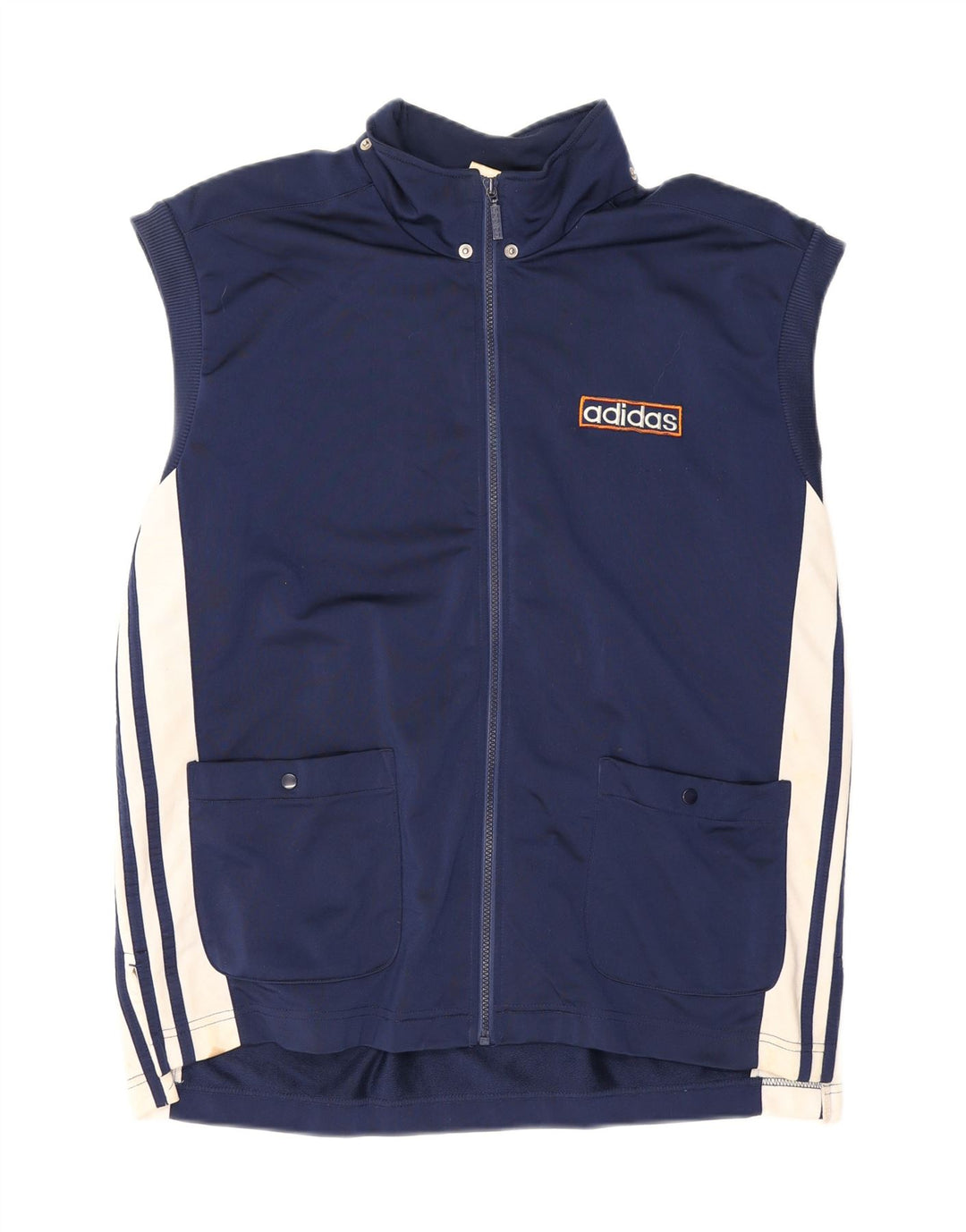 Giacca da tuta senza maniche Adidas da uomo UK 40/42 Medio Blu navy