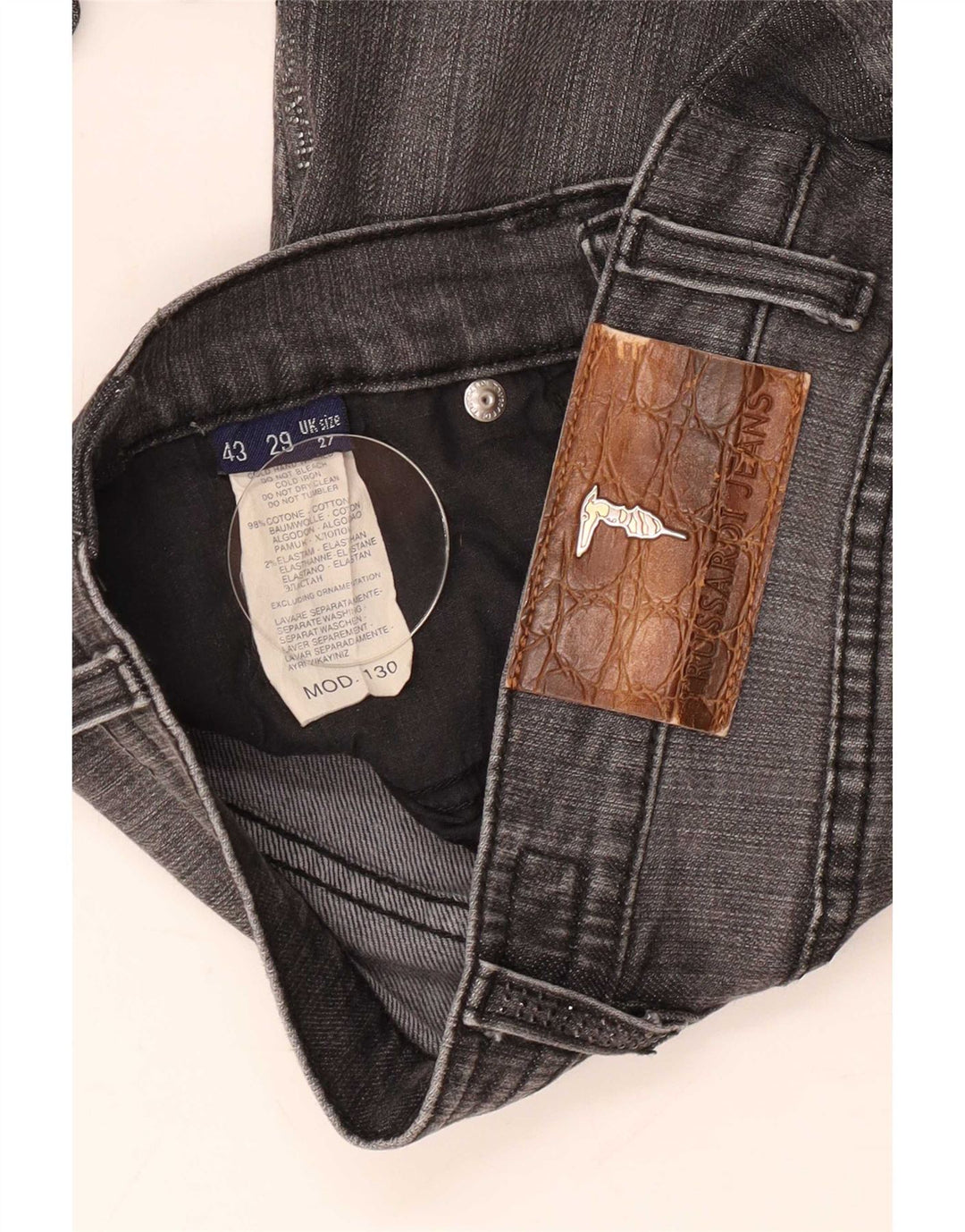 Jeans Dritti Donna Trussardi W27 L28 Cotone Grigio