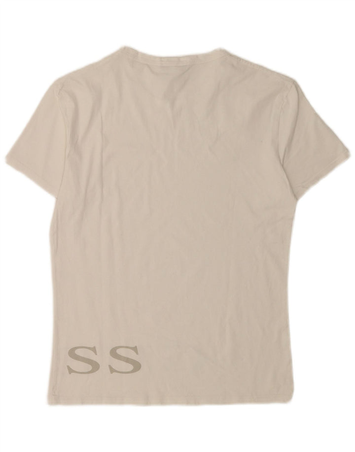 Guess T-shirt grafica da uomo grande in cotone bianco